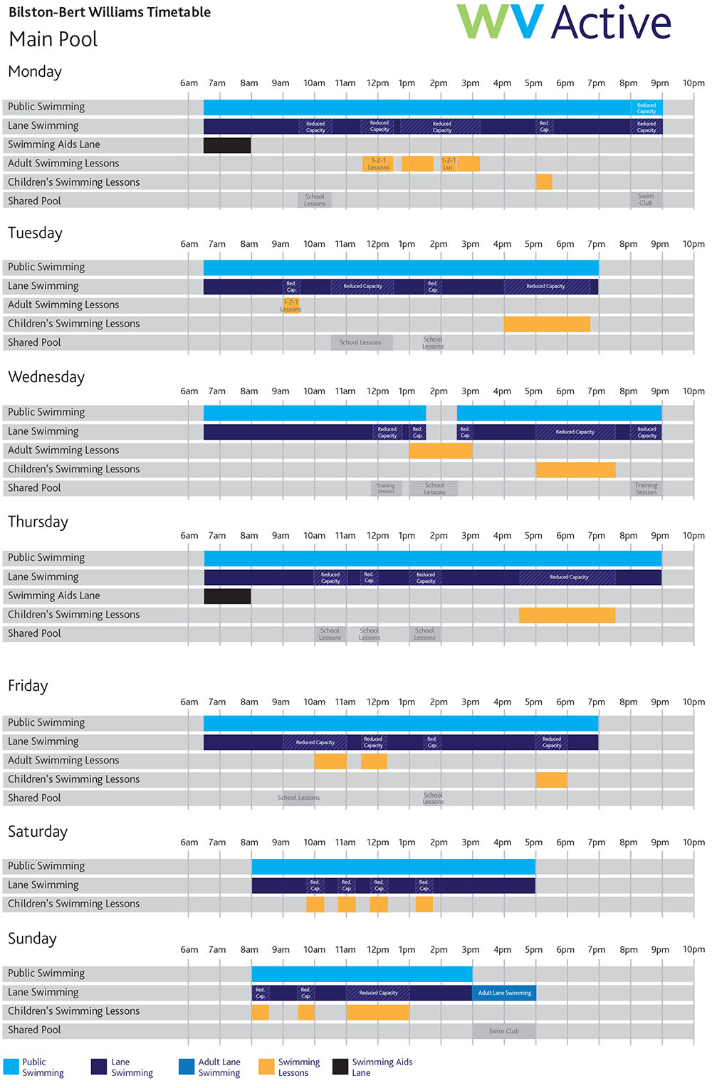 Bilston Main Pool Timetable